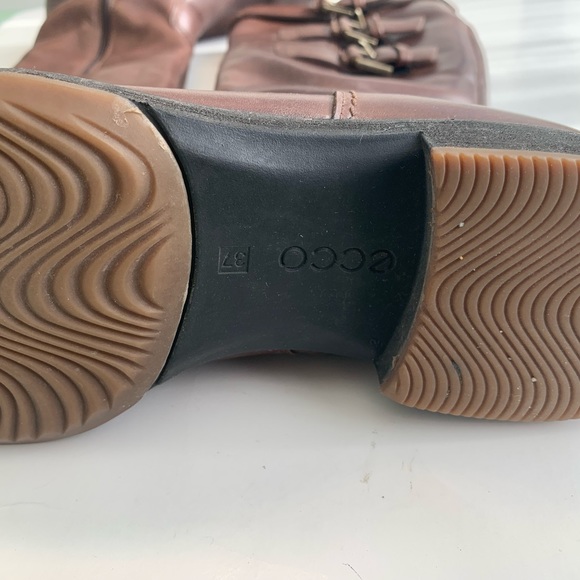 Ecco Tall Brown Riding boots Genuine Leather NEW Condition - Picture 3 of 9